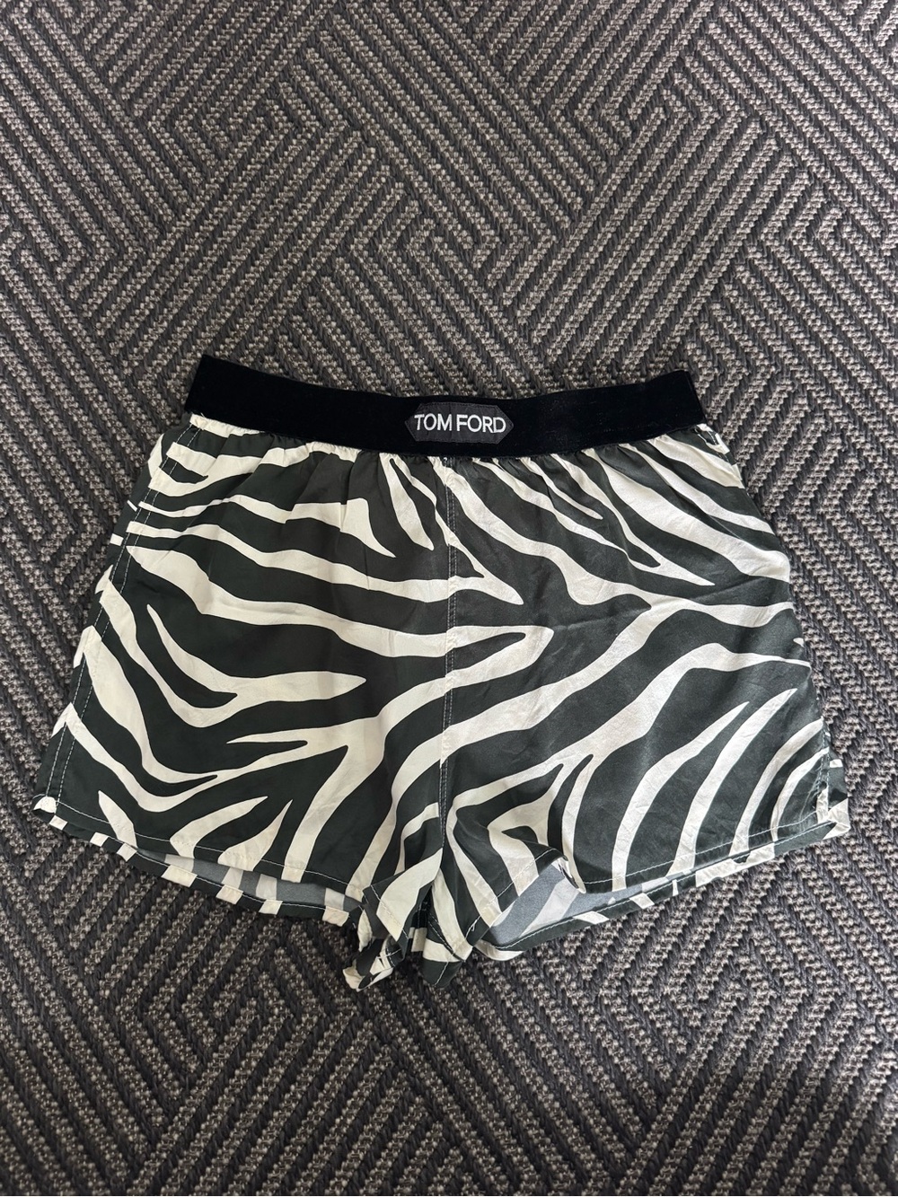 Tom Ford Black and White Zebra Stripe High-Waist Shorts